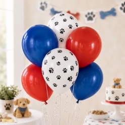 Blue, Red & Paw Print 12